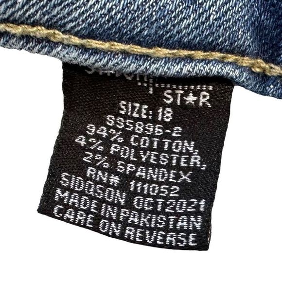 Stitch Star Plus Size 18 Distressed High Rise Skinny Jeans EUC Cotton Blend - Picture 5 of 13